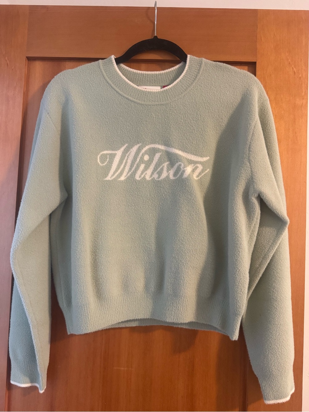 Wilson Mint Green Knit Plush Crewneck Sweater
